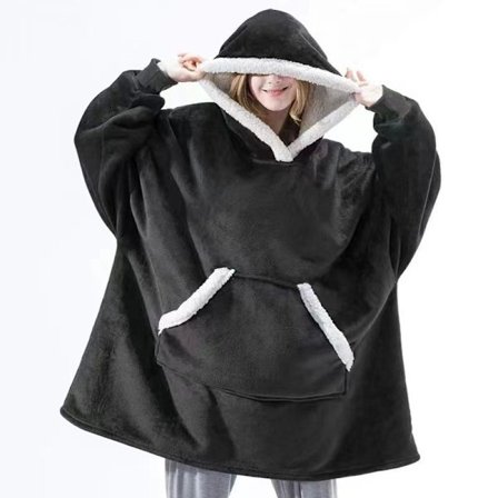Blanket Sweatshirt Oversized Hoodie Bærbar Tæppe Blød Varm Komfortabel
