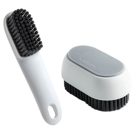 Skoborstar skovård set polerborstar mjuka borst smutsborste rengöringsduk skohorn, (grå)