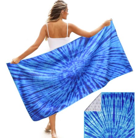 Mikrofiber Strandhåndkle Dobbeltsidig, Oversized Hurtigtørkende Håndkle, 153*77CM Stor Blå for Voksne Barn, Basseng Håndkle, Svømming Hurtigtørkende 