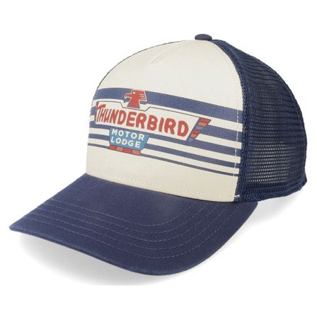 American Needle - Vit trucker Keps - Thunderbird Lodge Sinclair Ivory/Navy Trucker @ Hatstore