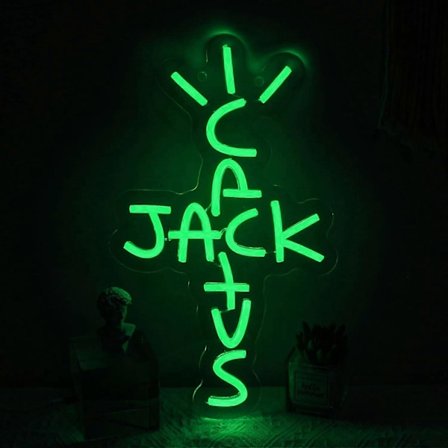 Cactus Jack Neon-skylt Grön Text Neonljusskylt Väggkonst Neonljus För Rap Talking West Coast Ljus Uphängd Skylt För Sovrum Hem Bar Pub Fest