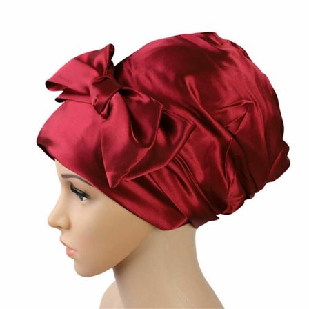 Silk Night Sleep Cap Shower Cap Hair Bonnet 3