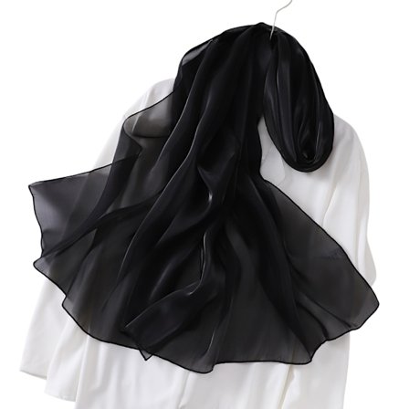 Tyylikäs organza-huivi Black