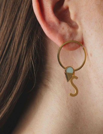 Design Letters Enamel Ice Cream Charm - Green - ONE SIZE