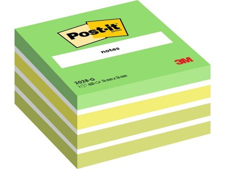 POST-IT Sticky-notislappar, kub, 76 x 76 mm, gröna, 450 blad, 2028-G - Lyreco - Kontorsmaterial - Notes och Post-It - Notes - Kuber