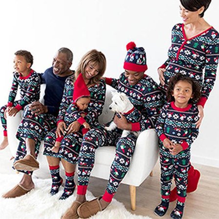 Vuxen Barn Familj atchande Jul Pyjamas Xmas Nattkläder Pyjamas PJs Set