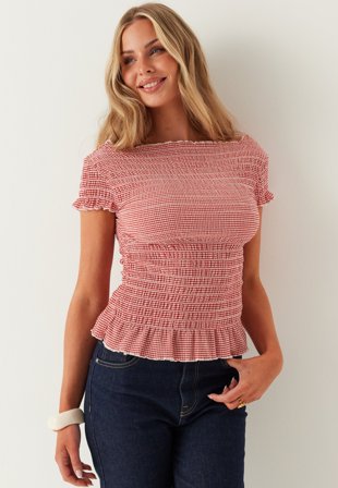 ONLY-Onlcelle Life Cap Smock Boatneck Top-L