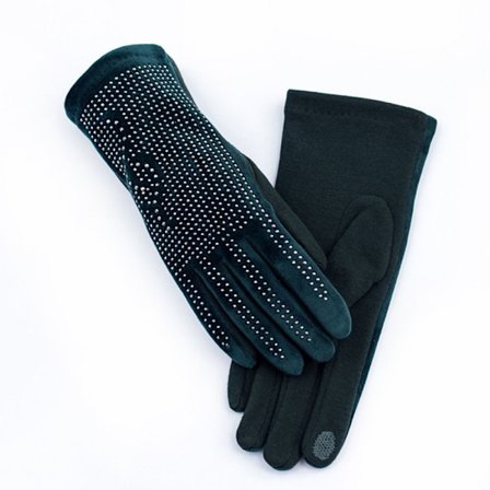 Rhinestone Handsker Varme Handsker MØRKEGRØN MØRKEGRØN