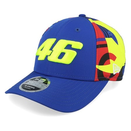 New Era - Motor Blå adjustable Keps - VR46 Vale Fanwear 9FORTY M-crown Royal Blue/Neon Yellow Adjustable @ Hatstore