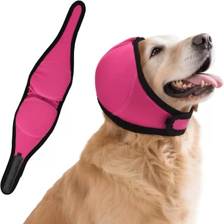 Flapless Dog Ear Muffs Koko M Pink 3-in-1 Hengittävät Snood Kuulosuojaimet Hematoomaan ja Äänen Rauhoittamiseen Ahdistukseen Ihanteellinen 