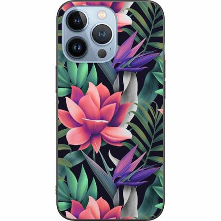 Apple Iphone 14 Pro Svart Skal Blommor