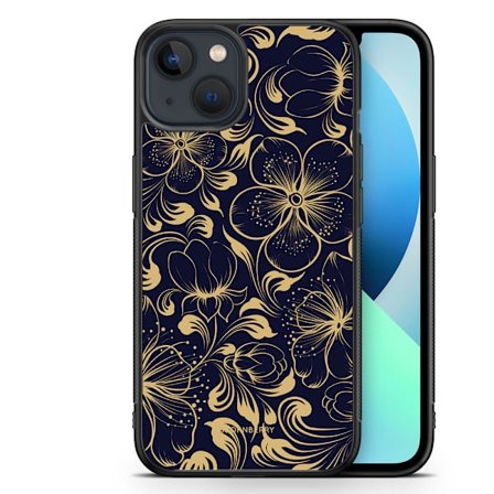 Bjornberry Skal iPhone 13 Mini - Mörkblå Blommor