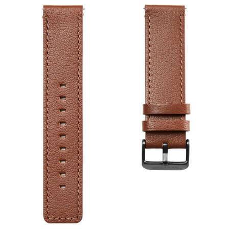 Bracelet de montre en cuir brun fauve à boucle noire pour hommes - Bracelets de montres