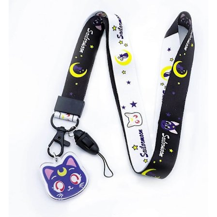 Sailor Moon Kissa Luna Artermis Anime Kaulanauha Avaimenperä ID-kortin Pidike Akryylinen Koriste (violetti) Violetti -