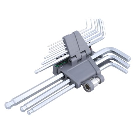 20 stk. fastnøkkelsett sekskantnøkkelsett lang arm kuleende nøkkelsett verktøy