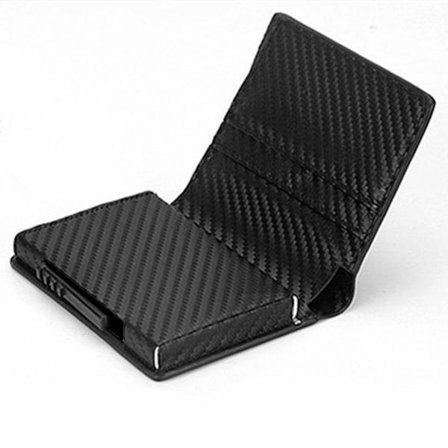 Carbon RFID - NFC Protection Leather Wallet med seddel kortholder