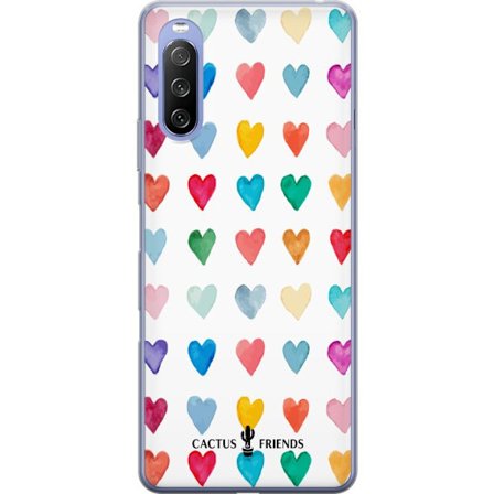 Yhteensopiva Puhelinkuori Sony Sony Xperia 10 III Lite Cactus and Friends - Watercolor Love Grid