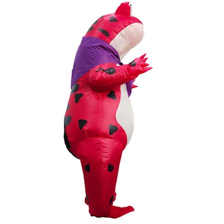 Oppustelig tågedragt til voksne børn, oppustelige udklædningsdragter Cosplay Fantasia-fest Jumpsuit rød