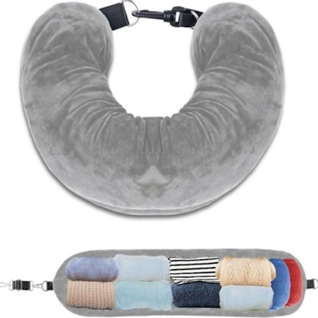 U-formet nakkepute med mykt fløyelsbelegg