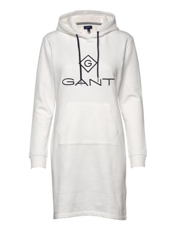 Lock Up Hoodie Dress Knælang Kjole Hvid GANT