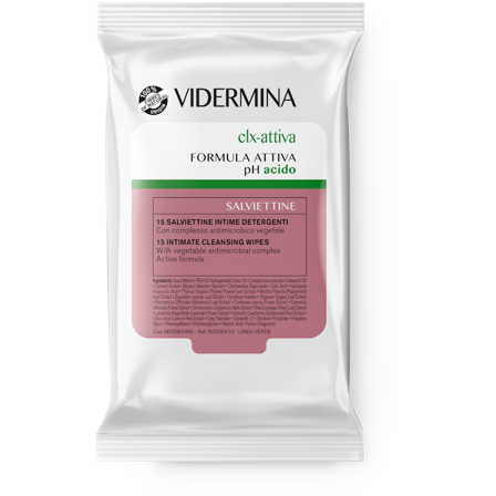 Vidermina CLX Attiva 15 Salviette Intime Detergenti