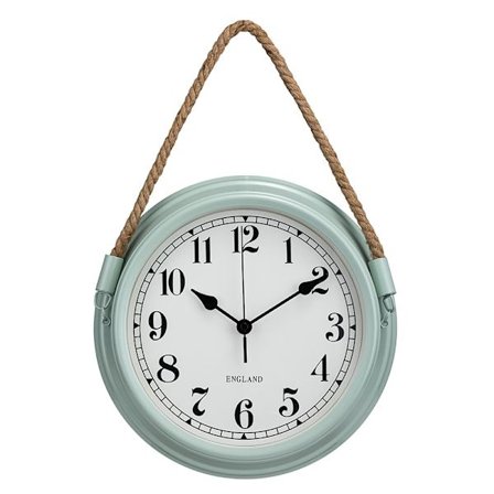 30cm Metal Retro Lanyard Silent Wall Clock Batteridrevet Håndlavet Farmhouse Clock Dekorativ Grøn