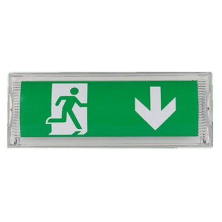 LED-nødlys, med batteribackup opptil 3 timer, Beskyttelsesklasse: IP 65, Utgangs-/nødindikasjonsskilt, opplyst skilt, opplyst,