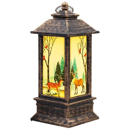 Julelygte Lysestager Lampe Natlys, bronze hjort