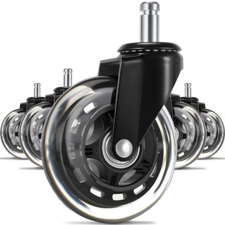 IC Kontorsstolshjul 5 st, 11x22 mm svängbara hjul, 360° tysta
