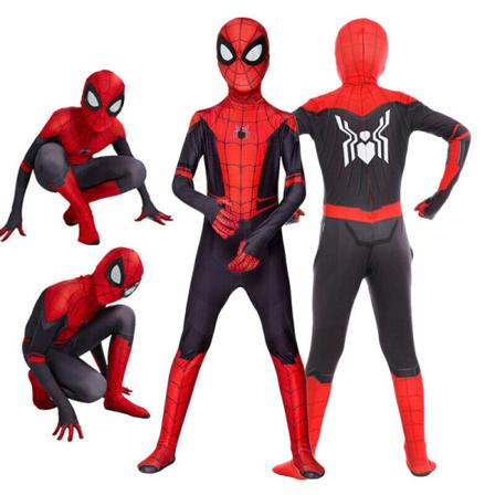 Pojkar: Far From Home Spiderman Zentai Cosplay Suit Outfit 110-120cm 130-140cm