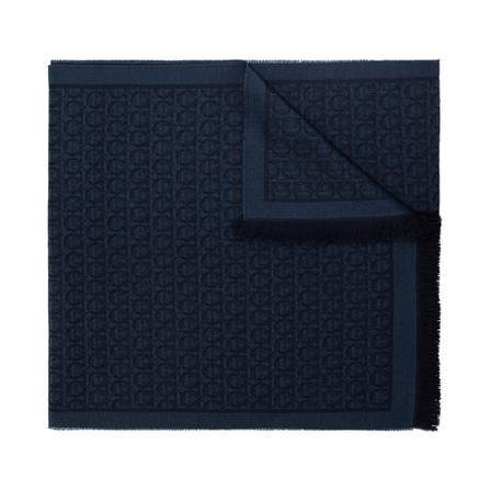 Salvatore Ferragamo Logo-embroidered scarf , Blauw , Dames , Maat: ONE Size Sjaals