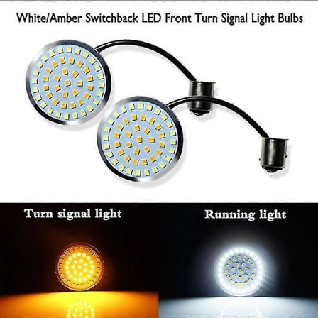 2 stk. 1157 Bullet 2 tommer Hvide&gule Switchback Led Blinklys Pærer For Harley Davidson Softail Dyna Motorcykler