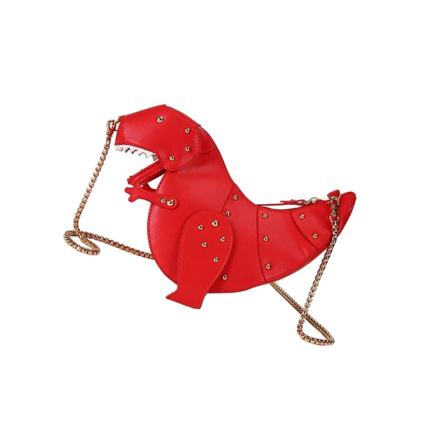 Kvinnor tecknad axelväska Chic kedja Rem Crossbody plånbok Red