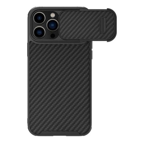 Nillkin Synthetic Fiber S Case iPhone 14 Pro Max-etui med kameradæksel, sort