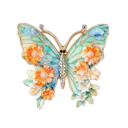 Målad fjärilsbrosch för bröstet, med en känsla av lyx, elegant temperament, lätt lyx, mångsidig, high-end mode och damaccessoarer