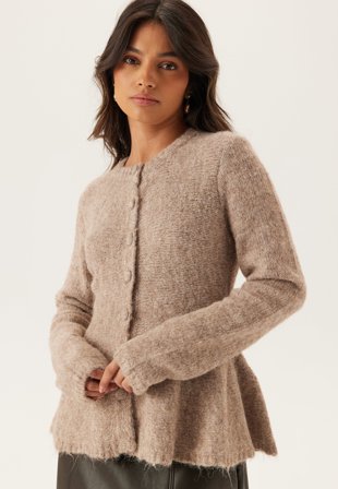 Object Collectors Item - Objsaggia Re Ls Peplum Knit Ca - Humus Detail:MELANGE