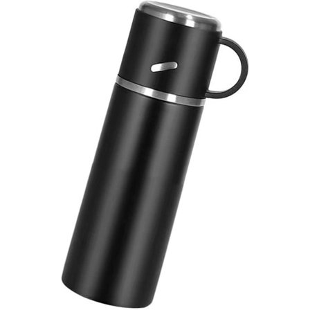 Termokop, Kaffekop To Go, Kaffetermos, Rejsekrus til Kaffe og Te, Termisk Vandflaske til Te Varm, 480 ml, Sort
