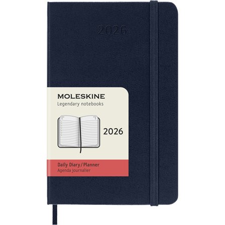 Moleskine Kalender 12M Daily 2026 Hardcover Pocket Sapphire Blue