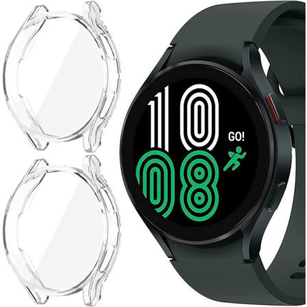 2-pack Heltäckande Galaxy Watch 4 44mm Ultratunnt Tpu Skal Liqui Transparent