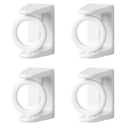 Selvklebende gardinstangbrakett uten boring 4 stk håndkleholder med 360° roterende ring hvit veggfeste stangkroker