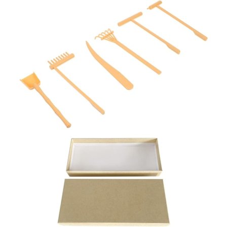 Zen Dekoration Have Tilbehør 7 stk. Sand Rive Sæt til Sandkunst Bakke Skrivebord Bord Hylde Forsyninger