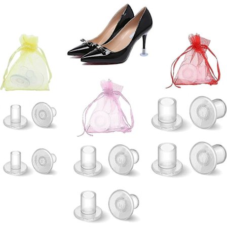 6 Par Högklacksskydd, Stilettklackskydd, Transparenta Högklackstoppar Sparare för Gräs, Bröllop, Formella Tillfällen, 3 Olika Storlekar