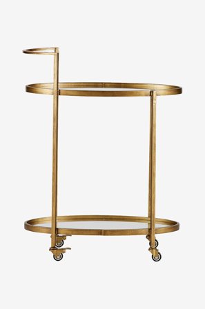 WOOOD - Serveringsvogn med hjul Push - Messing - Serveringsvogne - Fra Homeroom