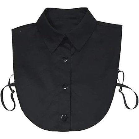 Sort Falsk Krave, Aftagelig Krave, Skjorte, Mid-Lang Skjorte, F