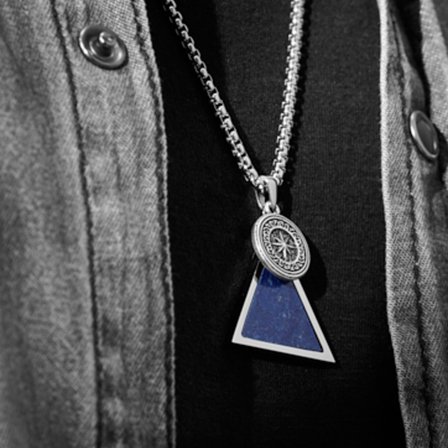 Orisun Ashton Lasursten Halskjede for menn - Stålhalskjeder