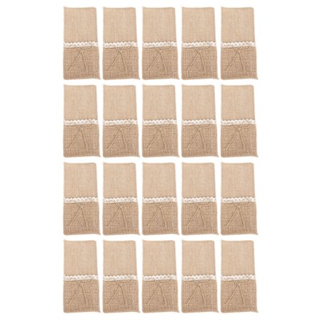 20 stk. bestikkrull i blonde, vintage stil, bryllupsfest, bursdag, mottakelse, sølvtøyholder