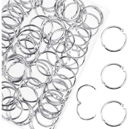 100 stk. Binder Ringe, Løse Blade Binder Ringe, Bog Ringe, Metal Bindingsringe til Papirer, Flash Cards, Index Cards, Ringbind, Kontor, Skole, Hjem