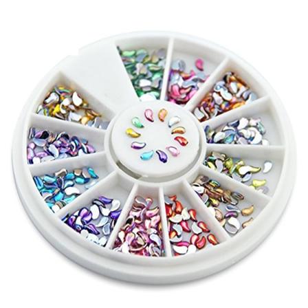 AB 1,5 * 3MM Komma Färgglada Strass 600 Stycken 20 Färger Nagelkonst Nailart Manikyr Hjul