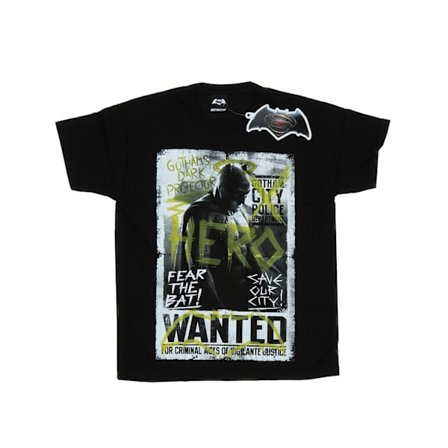 DC Comics Boys Batman v Superman Wanted Poster T-Shirt 7-8 år