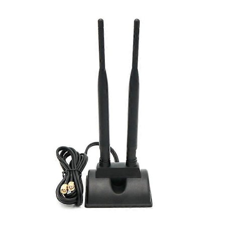 2.4GHz 5GHz Dual Band WiFi Antenne, RP-SMA Han Antenne Magnetisk Base til PC